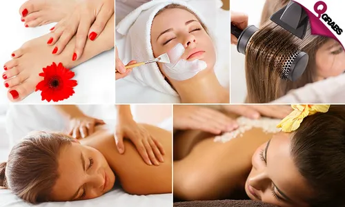 Killer Beauty Deal: Face Mask + Body Scrub + Massage + Mani-Pedi + Hair Treatment & Blow-dry!